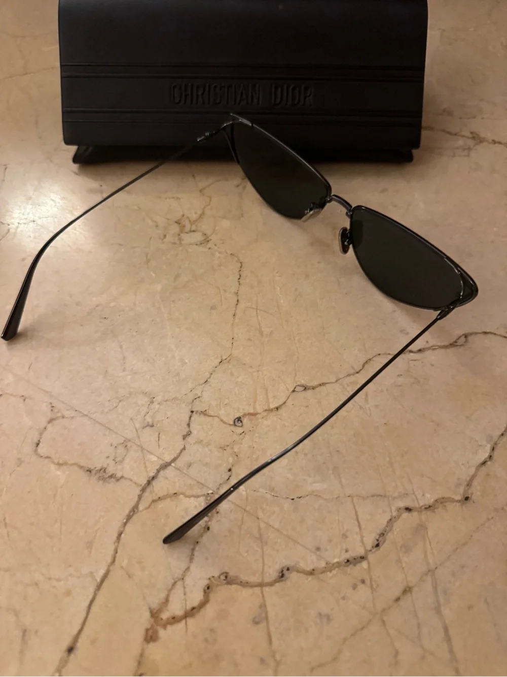 Dior Black Cat-Eye Sunglasses with Dark Lenses